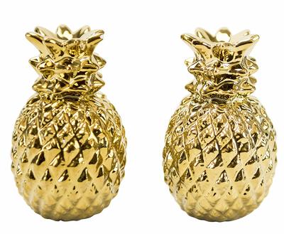 Gold Pineapple Salt and Pepper Shakers